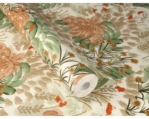 Role tapety s rostlinným vzorem