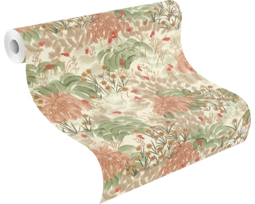 Role tapety s rostlinným vzorem