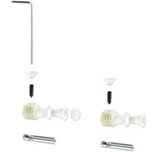 Montážní sada nábytkových konektorů s imbusovým klíčem, šrouby a plastovými díly