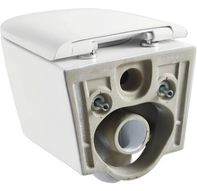 Závěsné WC se sedátkem, pohled zezadu s přípojkami