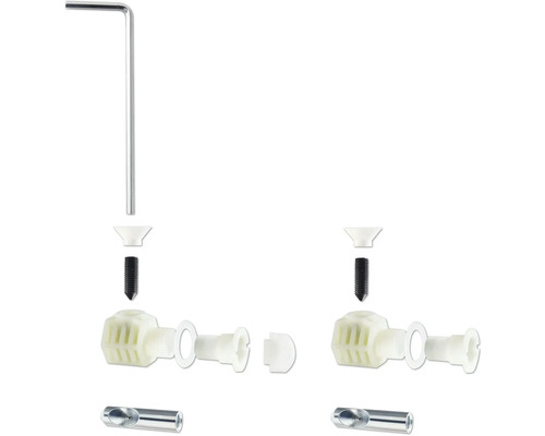 Instalační sada pro sanitární výrobky se šrouby a imbusovým klíčem