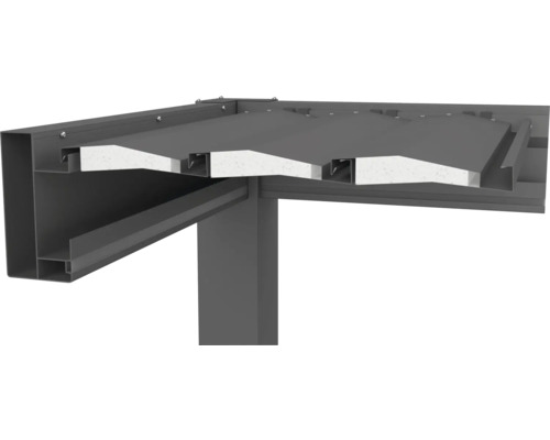 Detailní pohled na zastřešení terasy s integrovanou izolací