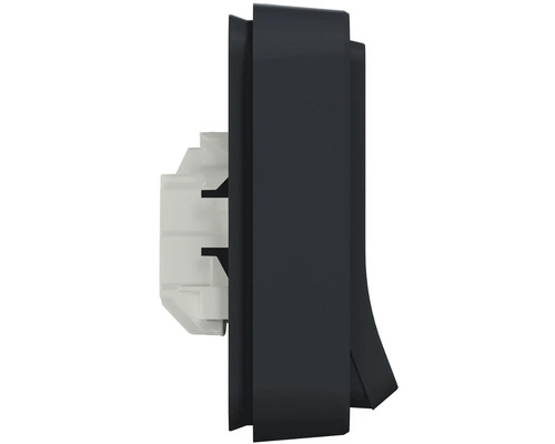 Boční pohled na vypínač pro elektroinstalaci.