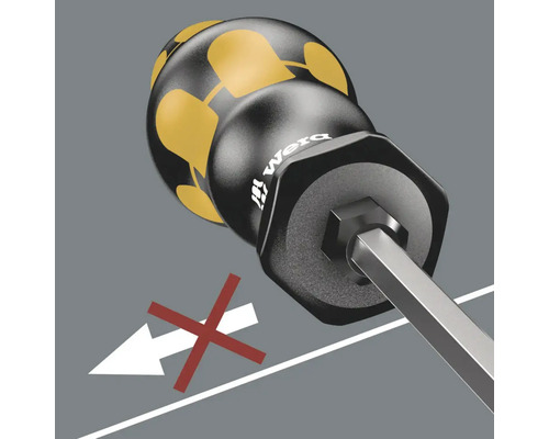 Šestihranný šroubovák s logem Wera a symbolem proti kutálení