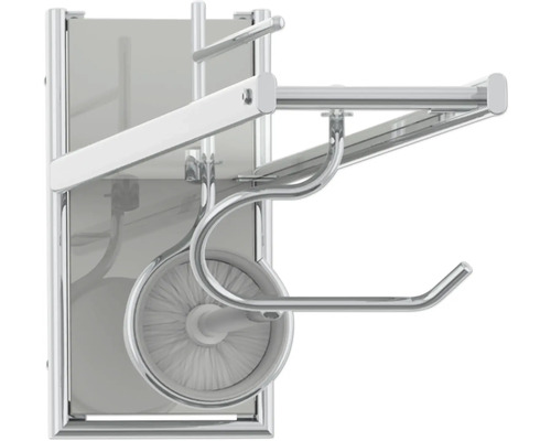 Držák toaletního papíru se sadou štětek z kovu