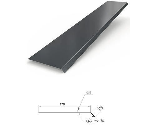 Střešní okrajový profil s rozměry