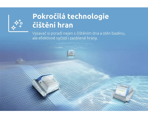 Automatický čistič bazénů v bazénu pro čištění dna, stěn a rohů