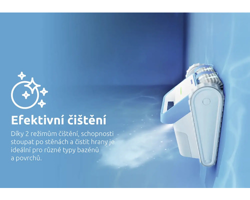 Robotický čistič bazénů v provozu