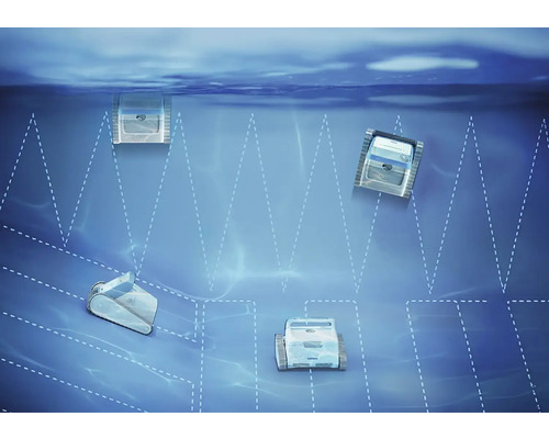 Čistič bazénů pod vodou s čisticím vzorem