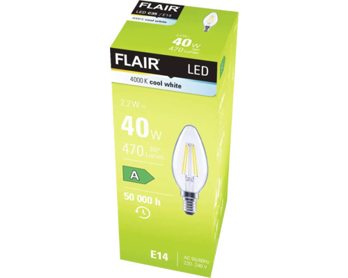 Balení LED žárovky Flair C35 E14