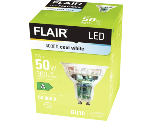 Balení LED žárovky Flair PAR16/GU10 se studeným bílým světlem