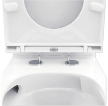 Snímek toaletního sedátka s otevřeným víkem.