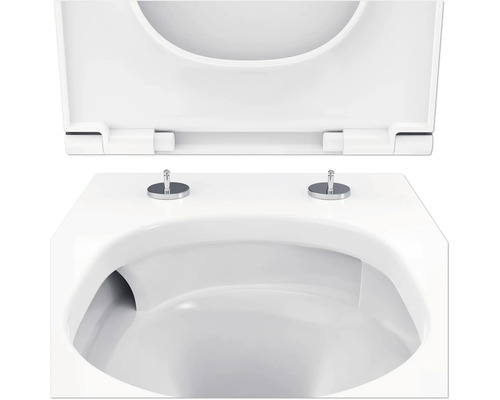 Detailní záběr bílé toalety s otevřeným záchodovým prkénkem