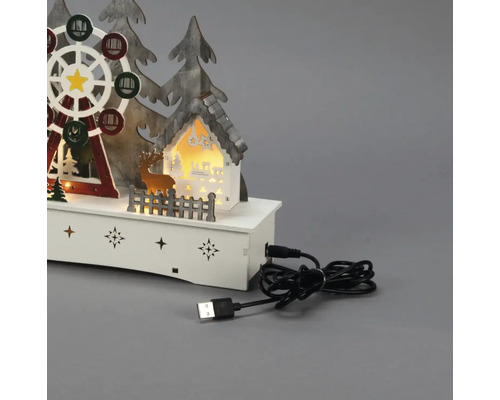 Dekorativní LED světlo s vánočním motivem, včetně ruského kola, domu, stromů a jelena