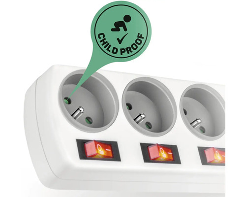 Prodlužovací kabel s dětskou pojistkou