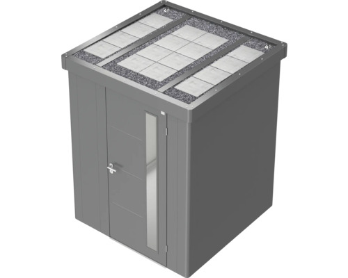 Zahradní skříň s dveřmi a osázenou střechou