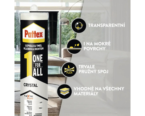 Pattex One For All Crystal lepení a tmelení kartuše