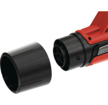 Detailní záběr nástavce dmychadla s tryskou pro elektrické nářadí