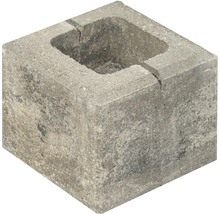 Betonový plot Rivago poloviční kámen 20x20x16 cm šedohnědočerný
