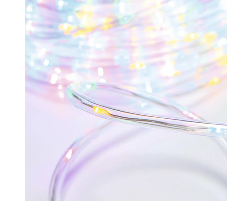 Světelný řetěz s transparentním kabelem a teplými bílými LED