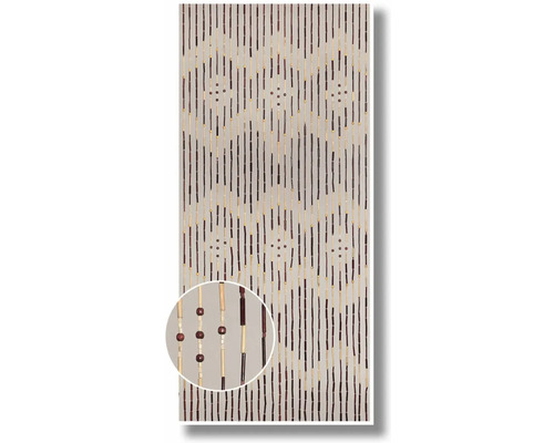 Dekorativní dveře s dřevěným korálkovým závěsem