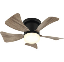 Stropní ventilátor s osvětlením a lopatkami s dřevěným vzhledem