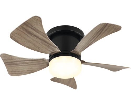 Stropní ventilátor s osvětlením a lopatkami s dřevěným vzhledem