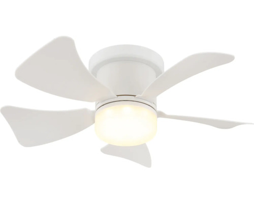 Bílý stropní ventilátor se světlem