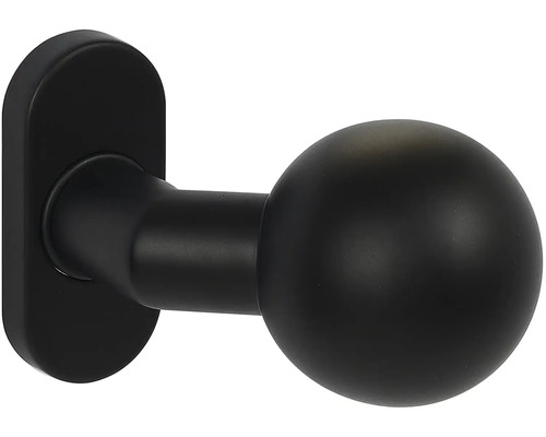 Černý dveřní knoflík s oválnou rozetou