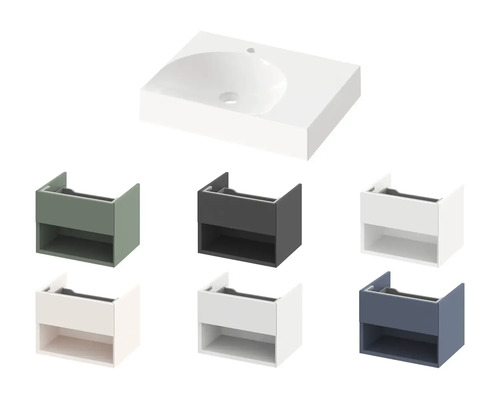 Umyvadlo se skříňkou v různých provedeních