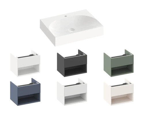 Umyvadlo se skříňkou v různých provedeních do koupelny