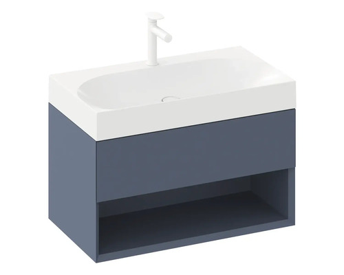 Umyvadlo s umyvadlovou skříňkou a policí