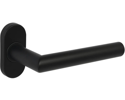 Černá dveřní souprava s rukojetí a oválnou rozetou