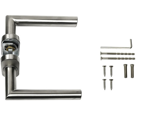 Nerezová klika dveří s montážním materiálem