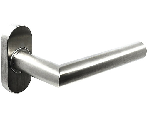 Dveřní klika z nerezové oceli s obdélníkovou rozetou