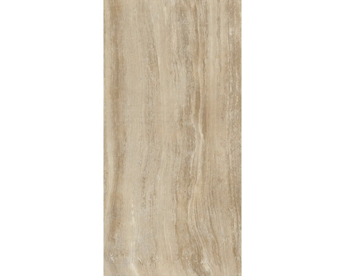 Béžová podlahová dlaždice se vzhledem dřeva.