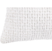 Bílý dekorativní polštář s tkanou strukturou