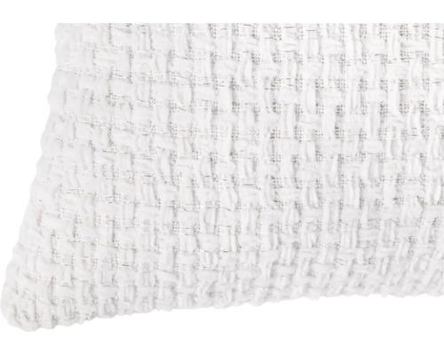 Bílý dekorativní polštář s tkanou strukturou