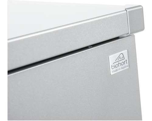 Detailní pohled na výrobek Biohort s logem Biohort, vyrobený v Rakousku