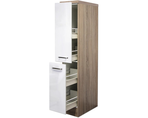 Vysoká skříň s výsuvy a dvěma dvířky