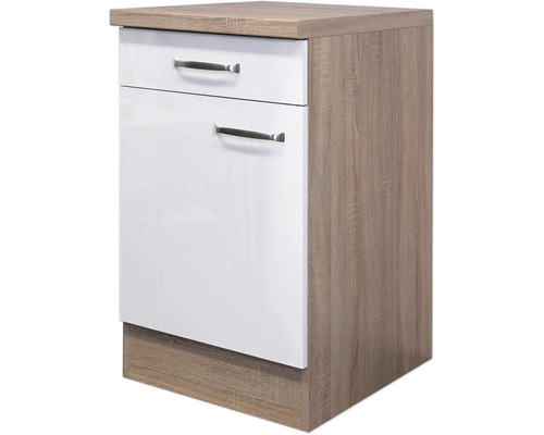 Spodní skříňka se dvěma zásuvkami v dřevěném dekoru