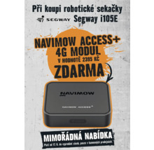 Propagační plakát pro modul Navimow Access Plus 4G při zakoupení robotické sekačky Segway