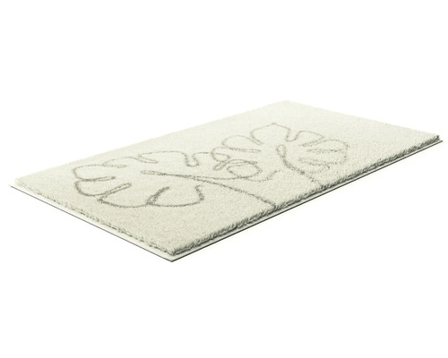 Obdélníkový světlý koupelnový kobereček s rostlinným vzorem