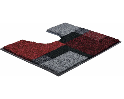 WC předložka s geometrickým vzorem v červené, šedé a černé barvě