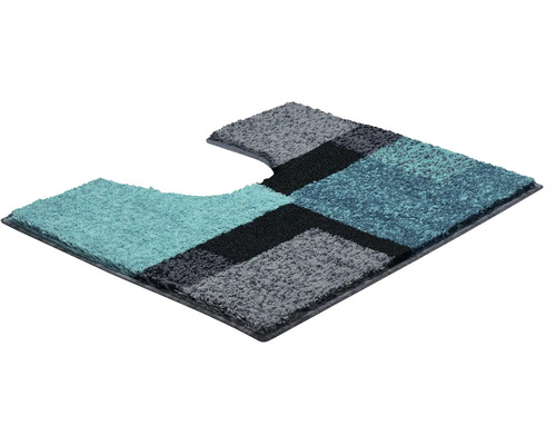 Obdélníkový koupelnový kobereček s výřezem na toaletu a geometrickým vzorem