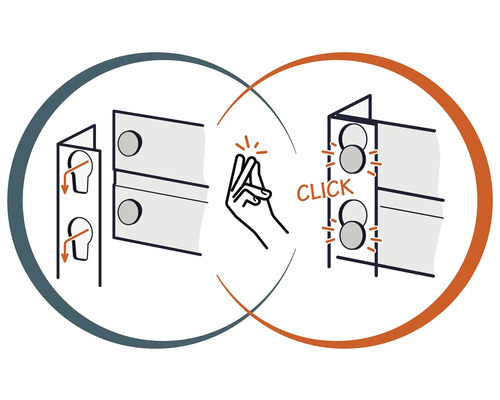 Symbolický obrázek pro montáž držáku s funkcí kliknutí