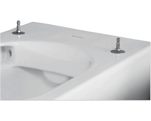 Detailní pohled na bílé umyvadlo Duravit s přípojkou pro armaturu