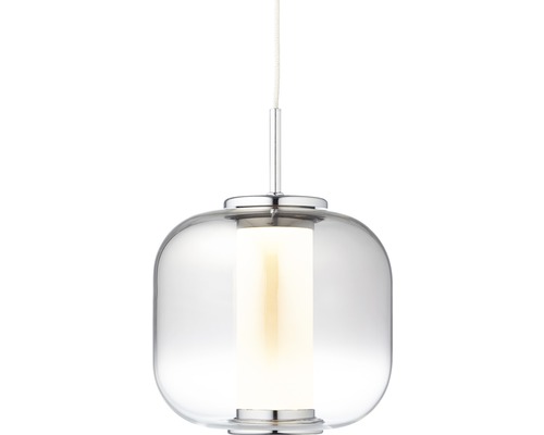 Závěsné svítidlo s čirým sklem a válcovým světelným zdrojem