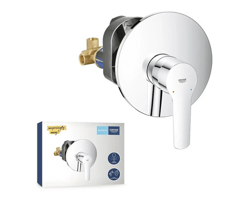 Podomítková páková baterie Grohe s armaturou a obalem produktu