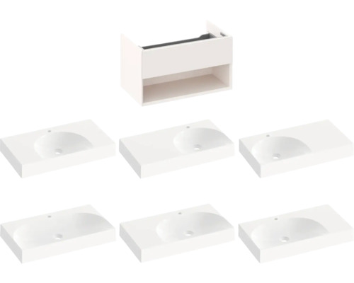 Skříňka pod umyvadlo s několika umyvadly